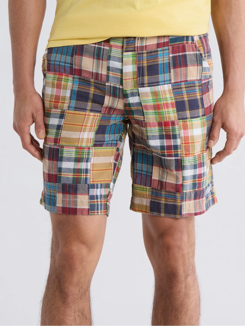 Vintage 1946 Multi-Color Patchwork Madras Flat Front Shorts